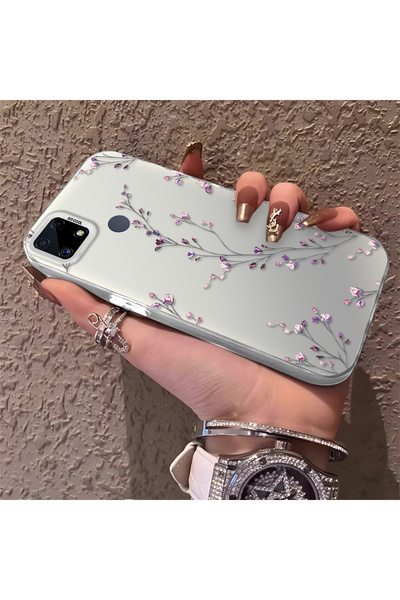 CHICASELUX Realme C15/C25/C25S Uyumlu İnce Dal Çiçek Kılıf, Aşınmaya Dayanıkl...