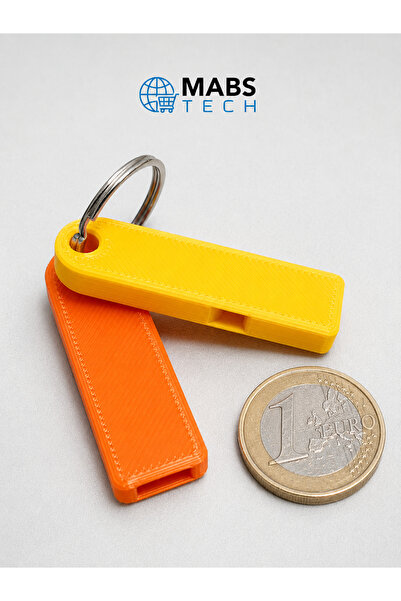 Mabs Tech 2 Adet Mini Acil Durum Cep Düdüğü Anahtarlıklı – Model 2 - Deprem, Kamp ve Güvenlik İçin Güçlü Düdük (3D Baskı)