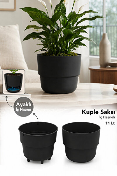 Meleni Home Dekoratif Balkon Saksısı - Plastik İç ve Dış Mekan Salon İç Hazne...