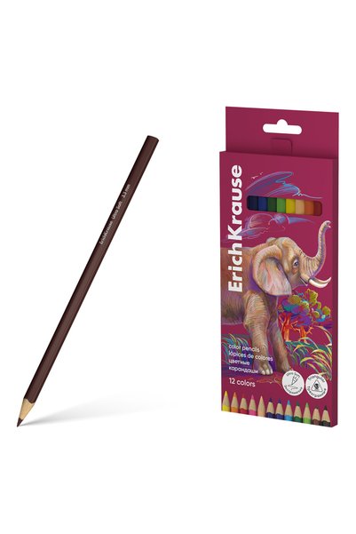 OEM Creioane colorate triunghiulare ErichKrause Safari 12 culori/set