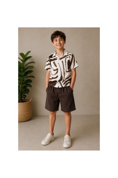 JABBER Men's Viscose Shirt and Woven Shorts Set