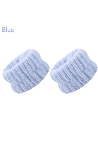 Choice3 Blue 2Pcs Soft Microfiber Spa Wrist Washbands Reusable Face Washing T...