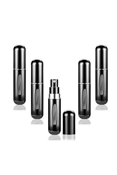choice2 5 عبوات عطر صغيرة سوداء سعة 5 مل، حاوية سائل محمولة للمستحضرات التجمي...