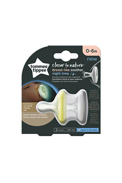 tommee tippee Suzetă fosforescentă de noapte, Soothi Night, 0-6 luni, 2 bucăți