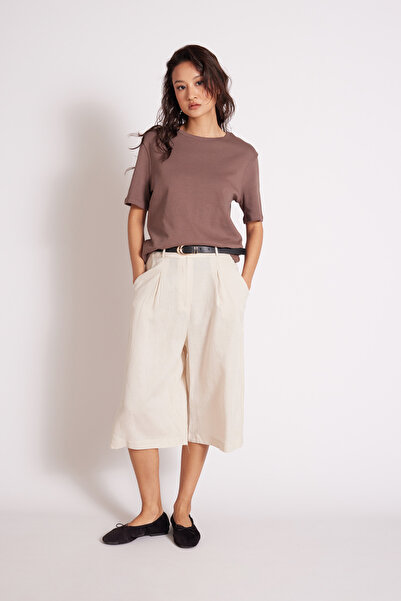 Nisan Linen Mixed Bermuda Beige
