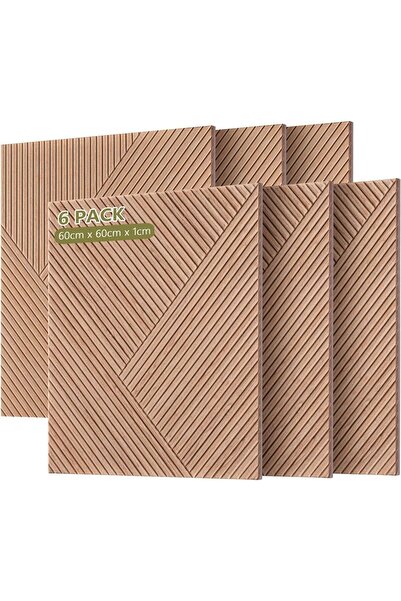 OEM Set de 6 panouri acustice decorative, autoadezive, fonoabsorbante, 60 x 6...