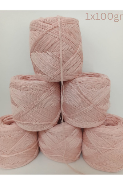 İPEK YÜN İPLİK DÜNYASI Viscose Mercerized Cotton Knitting Yarn (Powder Pink) ...