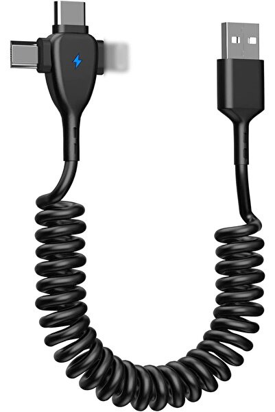 Urban URBANNX 3 in 1 Coiled Cable for Car, Coil for iPhone Charger Cable, USB...