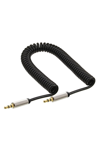 POWERTECH Καλώδιο ήχου 3.5mm CAB-J058, σπιράλ, επιχρυσωμένο, 1.8μ, μαύρο