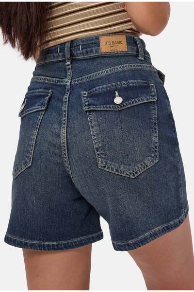 it's basic Women's Tint 2S6-8 Relax Fit Midi Length Stretch Fabric Denim Shorts