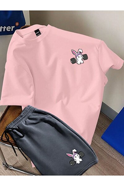 ZEMLİYA Sara Unisex Oversize Shorts Set Short Sleeve T-Shirt Comfortable Fit ...