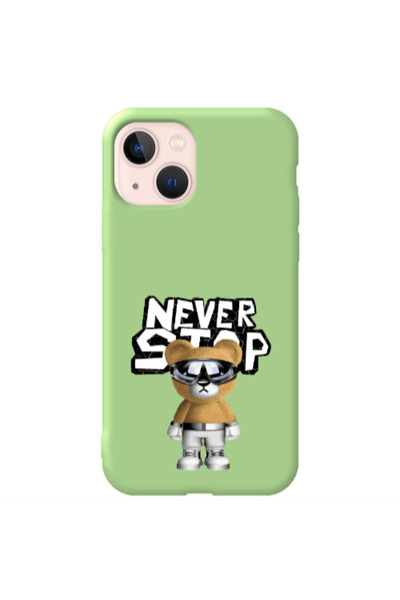 Other Apple iPhone 13 Never stop Light Green Colored Silicone TPU Θήκη