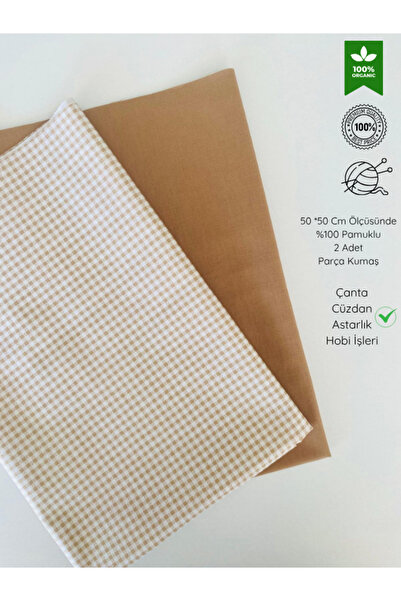 seyranat 2 Adet, En Boy 50 cm Bej Pötikare ve Kahverengi, Çanta, Cüzdan, Hobi...