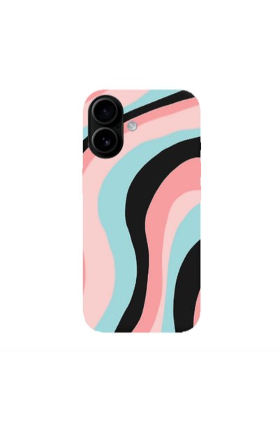 Other Apple Iphone 16 plus Colored lines Black Colored Silicone TPU Θήκη