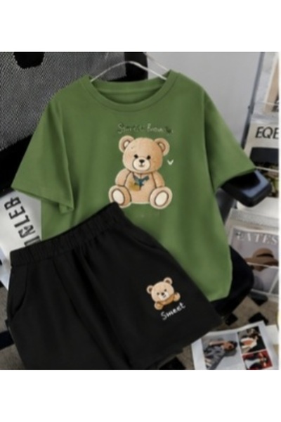 ZEMLİYA Sara Unisex Oversize Shorts Set Short Sleeve T-Shirt Comfortable Fit ...