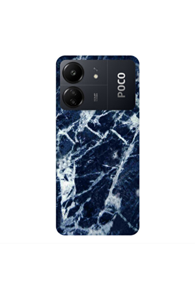 Other Xiaomi Poco C65 Marble Cracked Purple Transparent Silicone TPU Θήκη