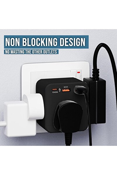 Urban URBANNX 6-in-1 Multi Plug Adapter with USB-C Fast Charging, 20W Wall Po...
