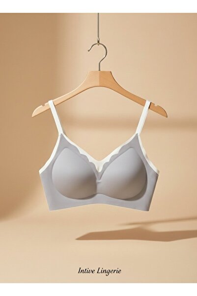 İntive Lingerie Intive Cloud Soft Thin Strap Clasp V-Neck Double Color Padded...
