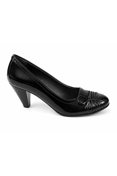 ARDENİM Button Detailed Classic Patent Leather Heeled Shoes (Choose 1 Size La...