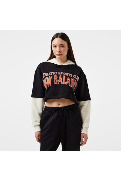 New Balance WNH3407 Kadın Siyah Sweatshirt