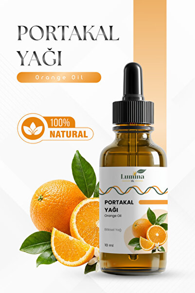 LUMİNAOİL Portakal Yağı 10 ML (Orange Oil) Uçucu Yağ, Damlalıklı Cam Şişe