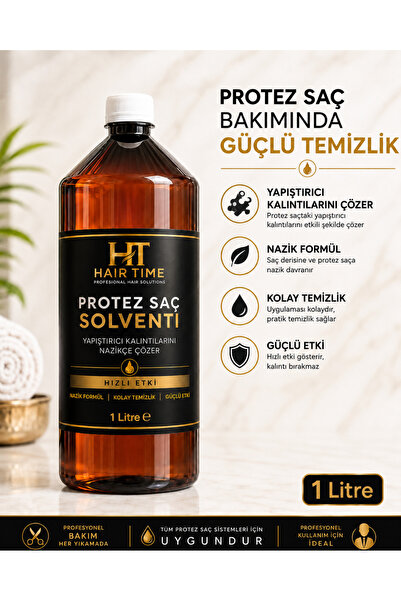 Hairtime Protez Saç Solventi 1 Litre | Yapıştırıcı Kalıntı Temizleyici Profes...
