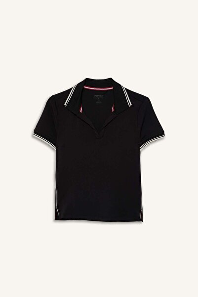 DeFacto Standard Fit Short Sleeve Polo Navy Blue T-Shirt H2743Ax26Sp