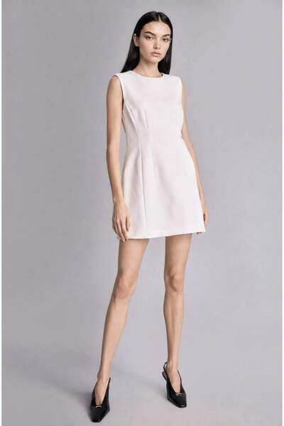 DeFacto Crew Neck Sleeveless Light Pink Mini Dress H5965Ax26Sm