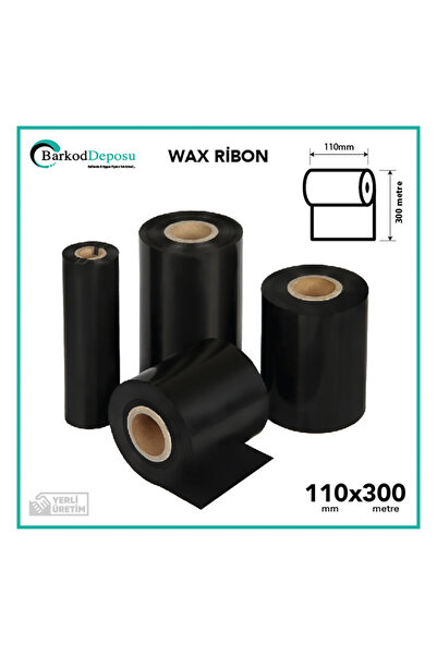 KASHA 110x300 Wax Ribon 100F Barkod Yazıcı Kağıt Etiket Ribonu