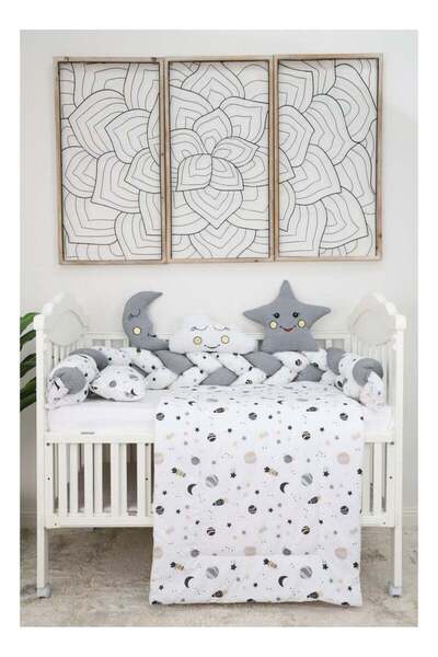 Fun Moment 6-Piece Baby Cot Bedspread with Bumpers