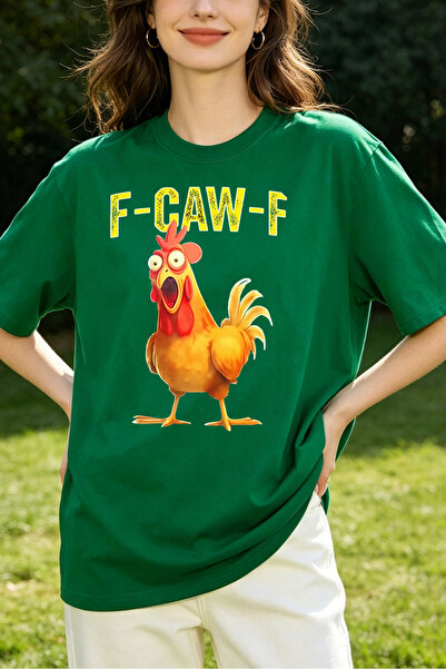 Fleck تي شيرتات نسائية بتصميم F Caw F Chicken، قمصان فضفاضة مريحة بطباعة حيوا...