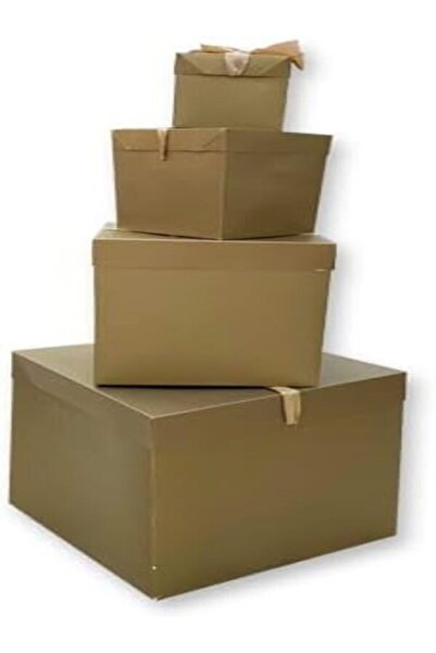 Generic صندوق هدايا 30×30 سم ذهبي مع شريط ساتان |   مثالي للمناسبات الخاصة والهدايا الفاخرة