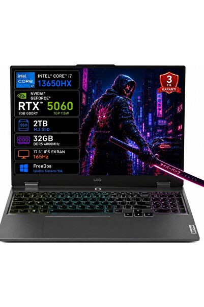 LENOVO Loq 17IRX10 83JH00CKTR-01 I7-13650HX 32GB 2tb SSD RTX5060 8gb Tgp 115W...