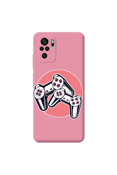 Other Xiaomi Redmi Note 10S Retro Joysticks Pink Colored Silicone TPU Θήκη