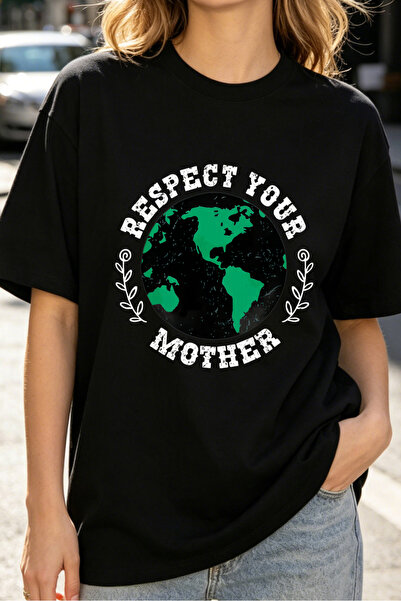 Fleck تي شيرت نسائي بتصميم Respect Your Mother Earth، نمط كاجوال، صديق للبيئة...