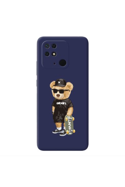 Other Xiaomi Redmi 10C Bear with glasses Dark blue Colored Silicone TPU Θήκη