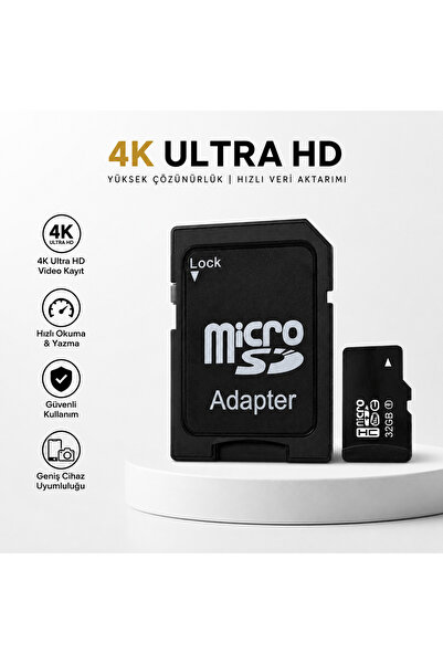 WOTOBEUS 32GB Micro SD Hafıza Kartı + SD Adaptör UHS-I Class 10 4K Ultra HD K...
