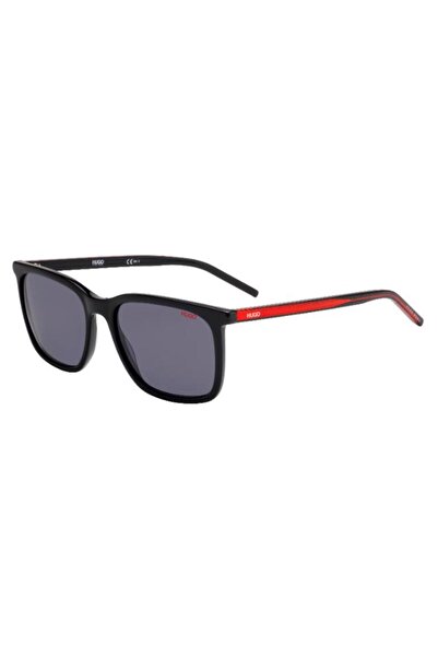 HUGO UV Protected Sunglasses Black Red Frame Grey Mirror Lens 55mm - HG-1027/...