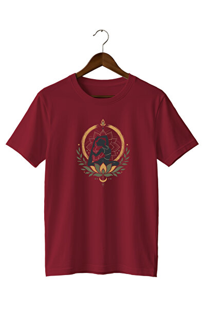 WİDİ Mandala and Lotus Printed Training T-Shirt Sports T-Shirt