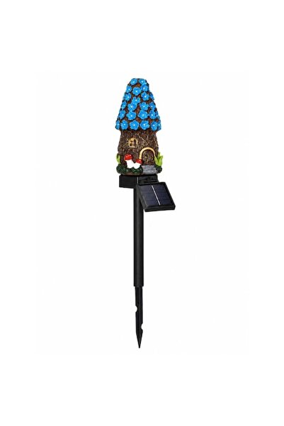 SHOPIENS Lampă solară decorativă tip bețișor cu design căsuță în copac, LED a...