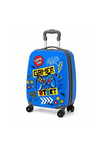 SHOPIENS Troler de gaming pentru copii, albastru, 22L, ABS, cu imprimeu contr...