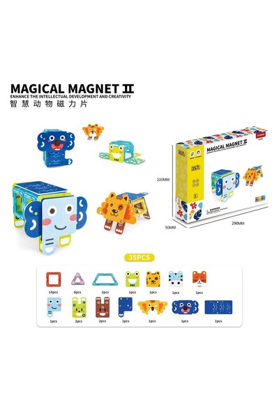 Blue Toys Μαγνητικό Παιχνίδι Ζώων 35 τεμάχια (MKP636355)