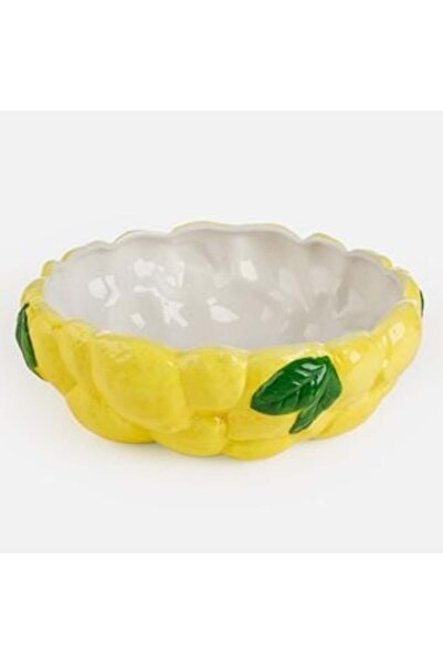 SHOPIENS Bol decorativ cu model de lămâie Ø24 x 8 cm