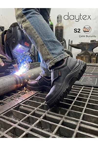 Daytex KA505 S2 Çelik Burunlu Cırtlı Bağcıksız Kıvılcım ve Isı Korumalı Kaynakçı ve Dökümcü İş Ayakkabısı