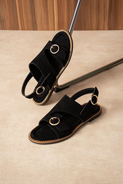 AlbiShoes Women's Suede Buckle Summer Women's Stylish Sandals Anatomical Comf...