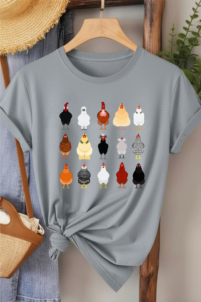 l'eivor Rooster & Chicken Printed Women's T-Shirt