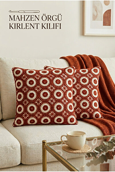 ethra Mahzen Knitted Throw Pillow Cover Set of 2 40X40Cm