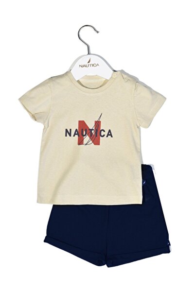 Nautica Σετ 14 Τιράντες & Σορτς Ζέρσεϊ Μπεζ/Ναυτικό Μπλε 68εκ. 3-6 μηνών