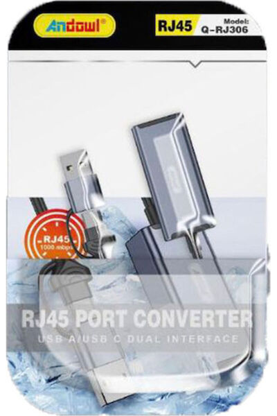 Andowl Q-RJ306 Προσαρμογέας Δικτύου USB-C με Ενσύρματη Σύνδεση Gigabit Ethernet