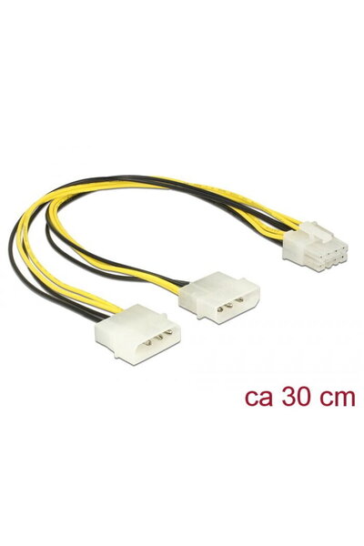 DELOCK Cablu de alimentare Molex 2x4 pini -> EPS 8 pini St/St 30cm